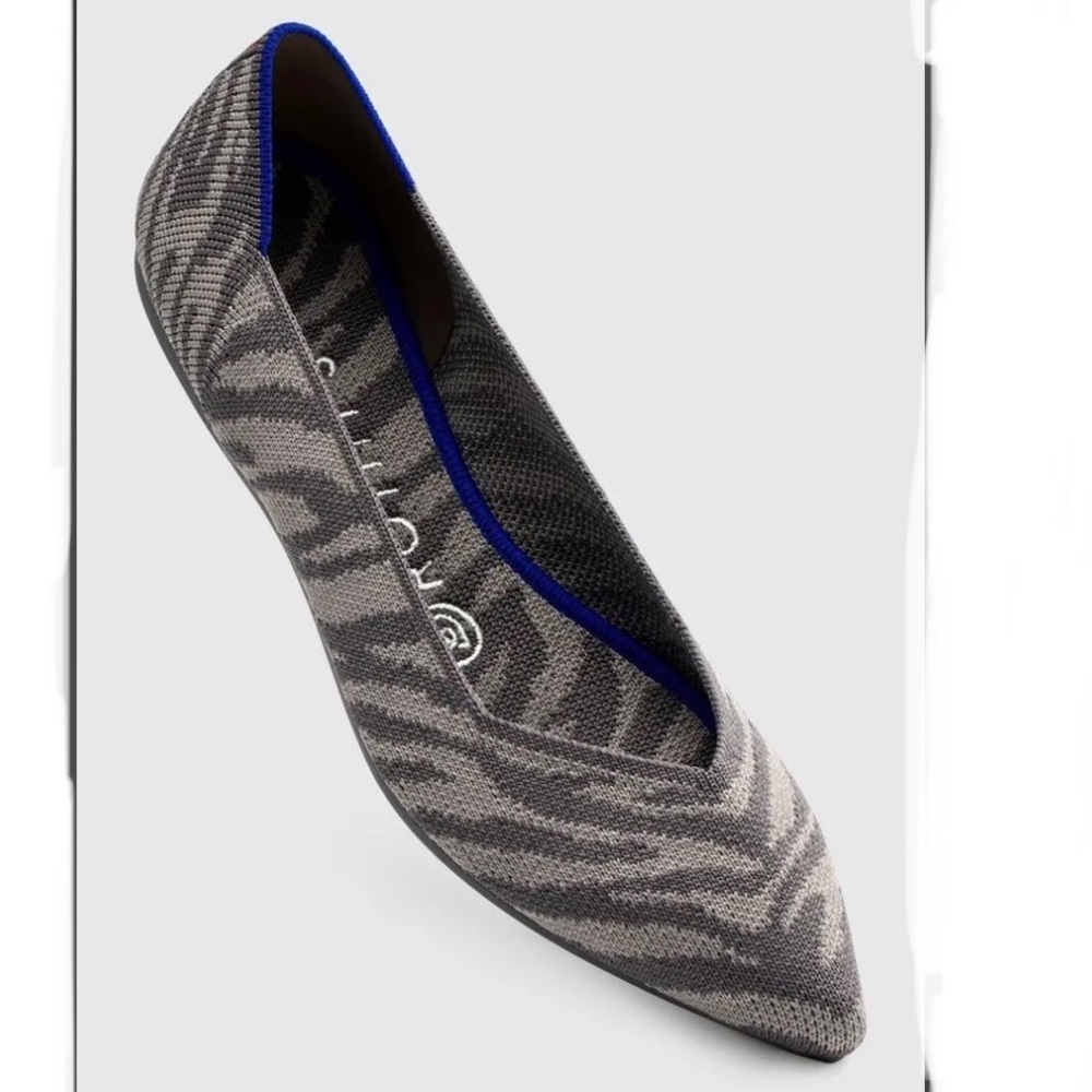 Rothy’s the Point Gray Zebra Rare Discontinued Print